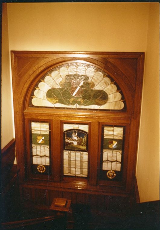 Bard Residence, stained glass window on landing