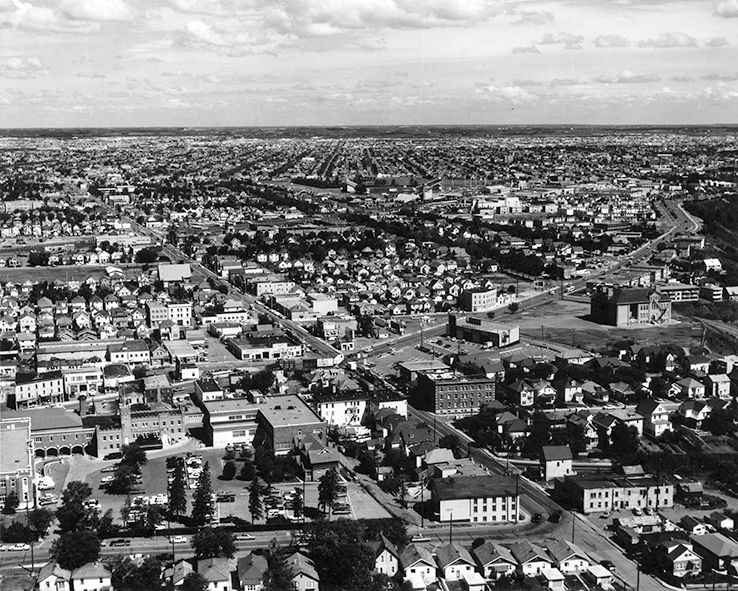 Historic photo of Boyle Street from around 1965, showcasing the exterior view.