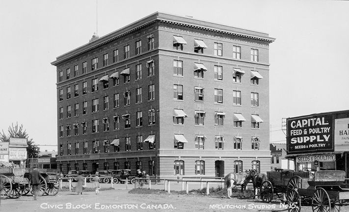 Historic view of Civic Block from around 1914.