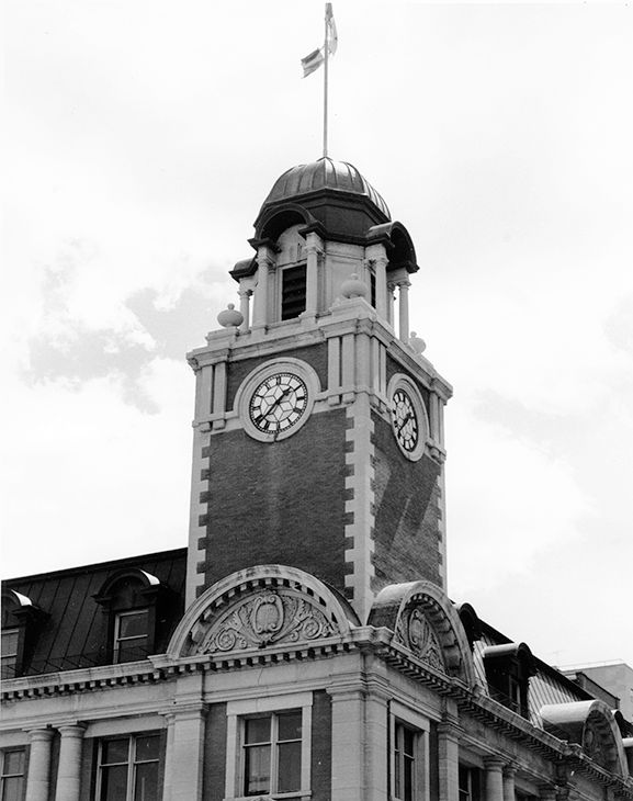Exterior view of the Downtown Post Office showcasing its clock tower.