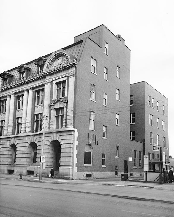 Side elevation view of the Downtown Post Office in Edmonton.