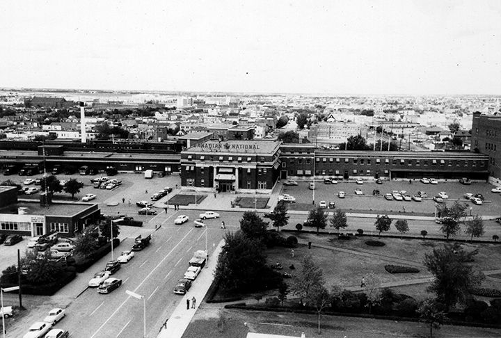 Photograph of Edmonton Downtown looking north, taken circa 1957.