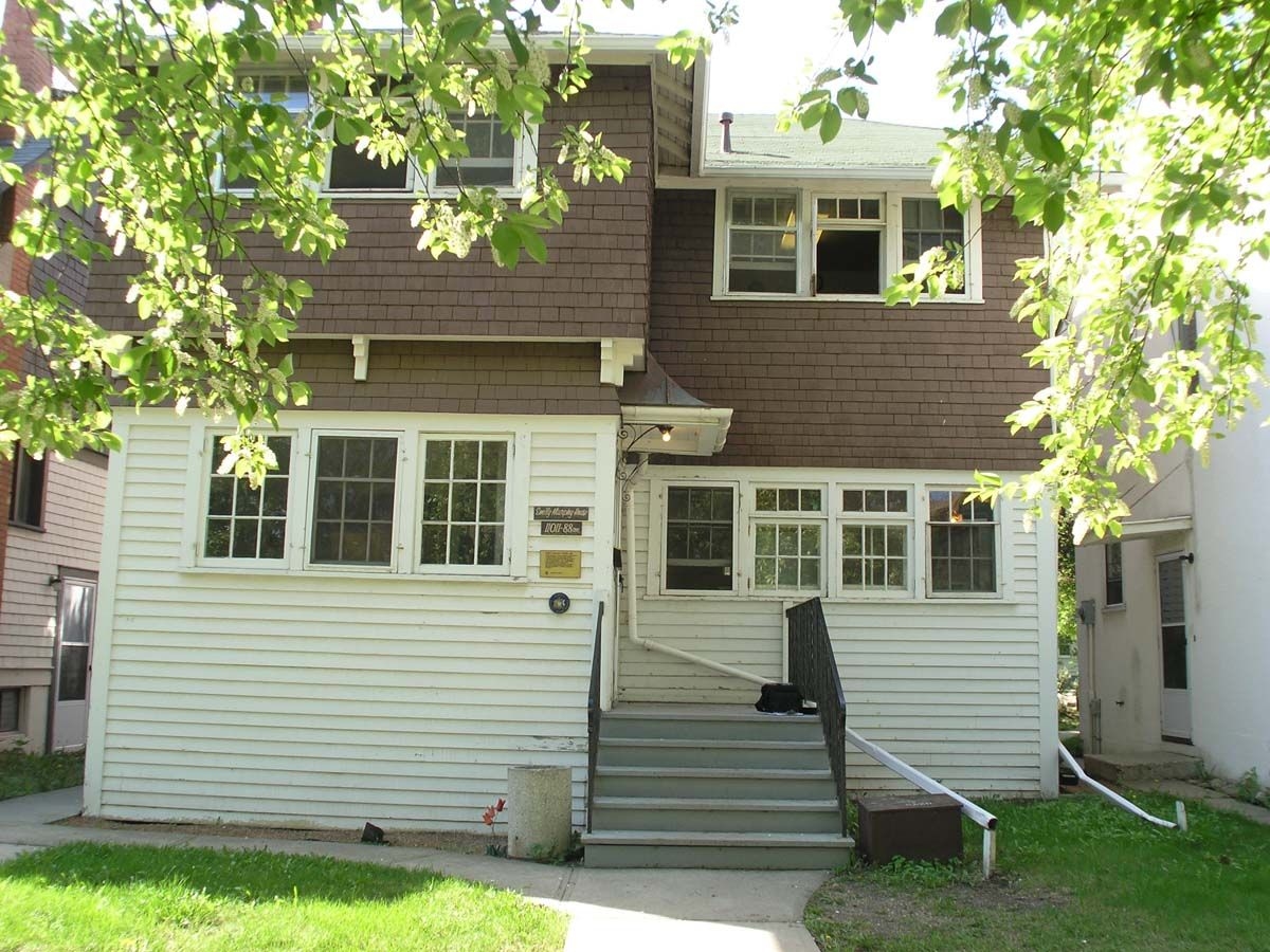 Front elevation view of Emily Murphy House, photographed in 2006, housed in the City of Edmonton Archives.
