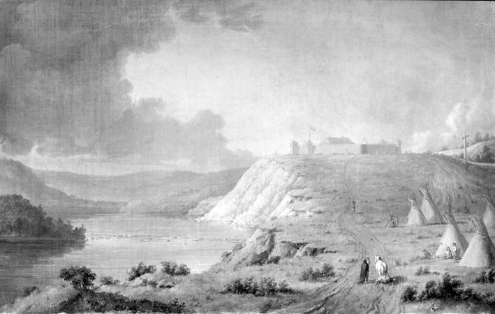 Fort Edmonton painting by Paul Kane, 1846
