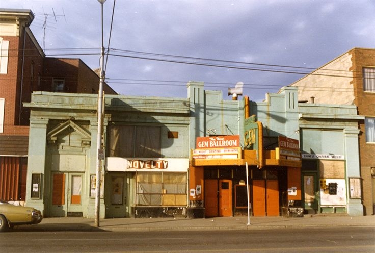 Exterior view of the Gem Ballroom in 1976.
