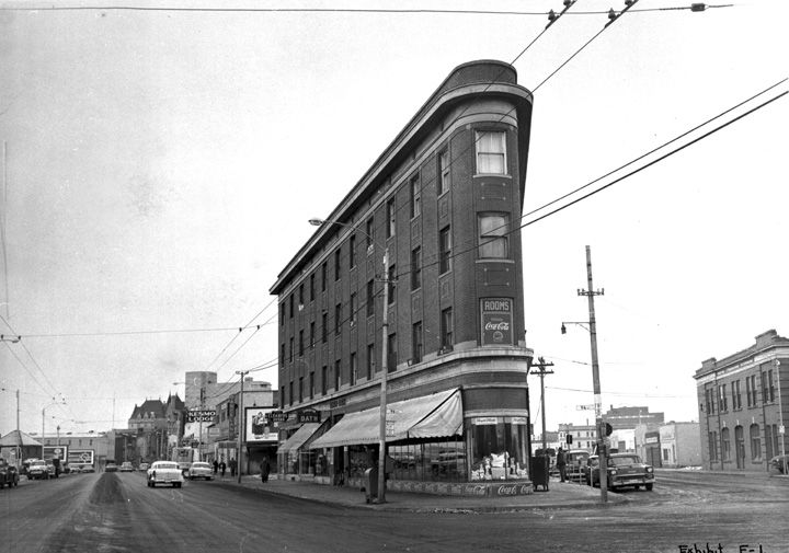 Gibson Block, 1958, front window detail. City of Edmonton Archives EA-193-20.