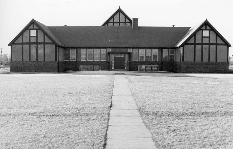 Glenora Elementary School, 1968, rear elevation. City of Edmonton Archives EA-20-3330.