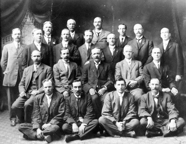 Group photo including William West, 1912. City of Edmonton Archives EA-10-3151.