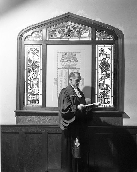 Highlands United Church- Memorial window, 1948