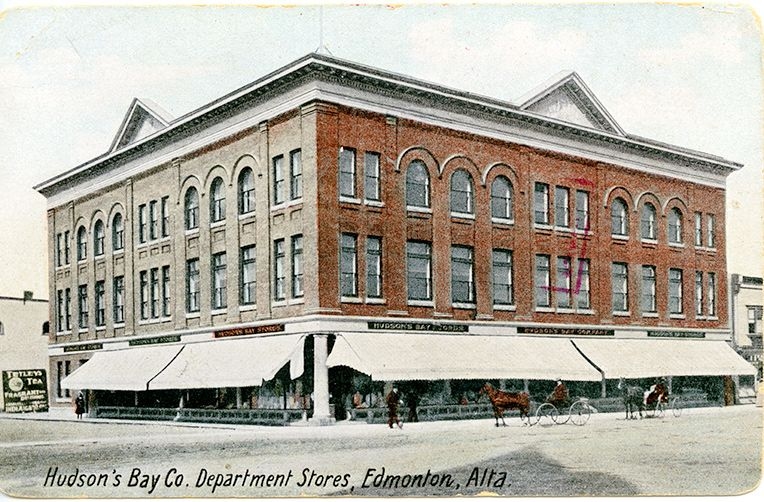 Exterior view of Hudson's Bay Company Building, taken in 1910.