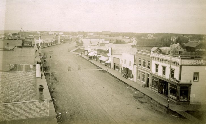 Photograph showing Jasper Avenue looking west in the year 1898.