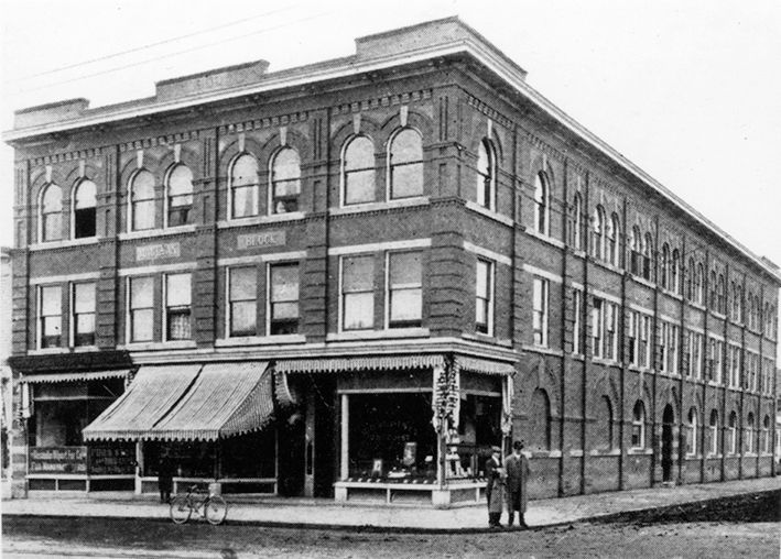 Photograph capturing the MacLean Block building in Edmonton, showcasing visible architectural details.
