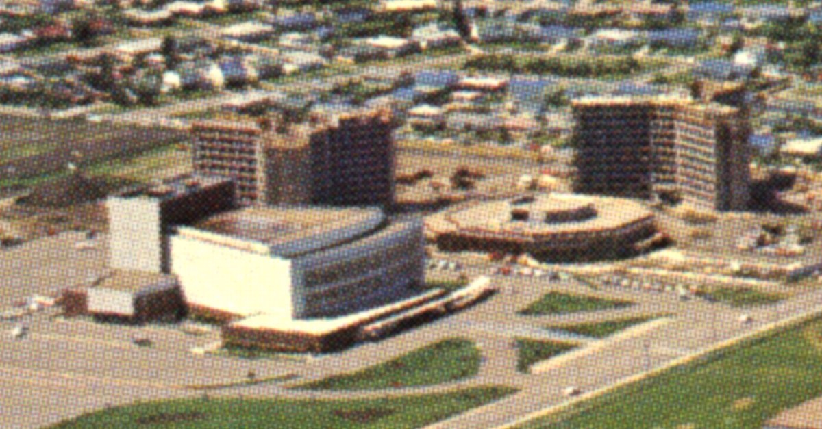 Detail of the Northern Alberta Jubilee Auditorium, captured in 1963.