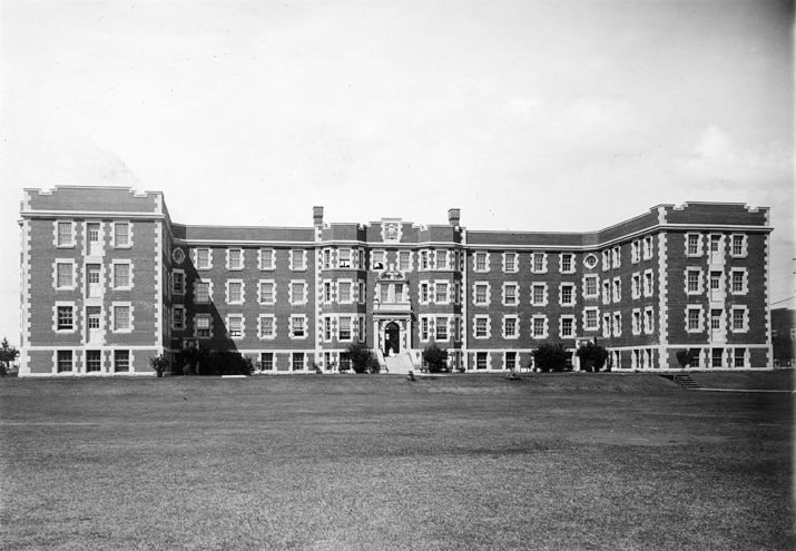 Photograph showing the front elevation of Pembina Hall, taken in 1921.