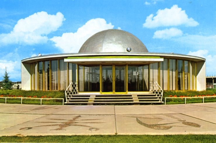 Front elevation view of the Queen Elizabeth Planetarium from 1970. Image from City of Edmonton Archives EA-320-1.