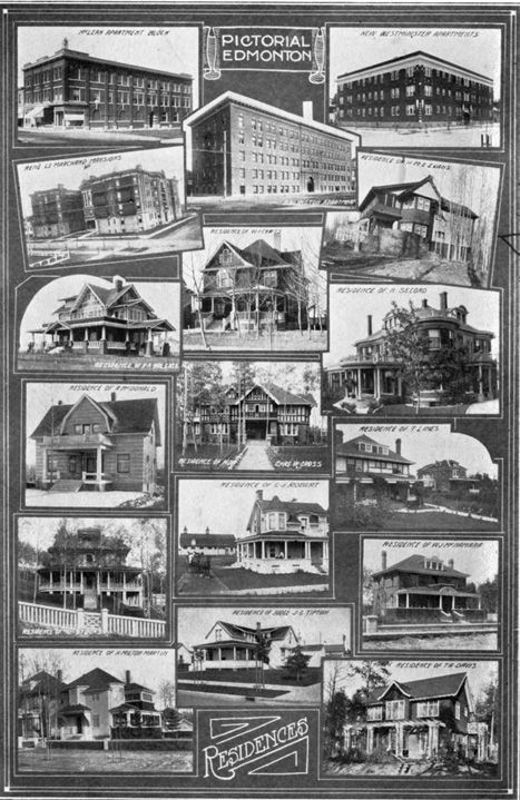 Photograph of residences taken in 1913, showcasing the architectural style of the era.