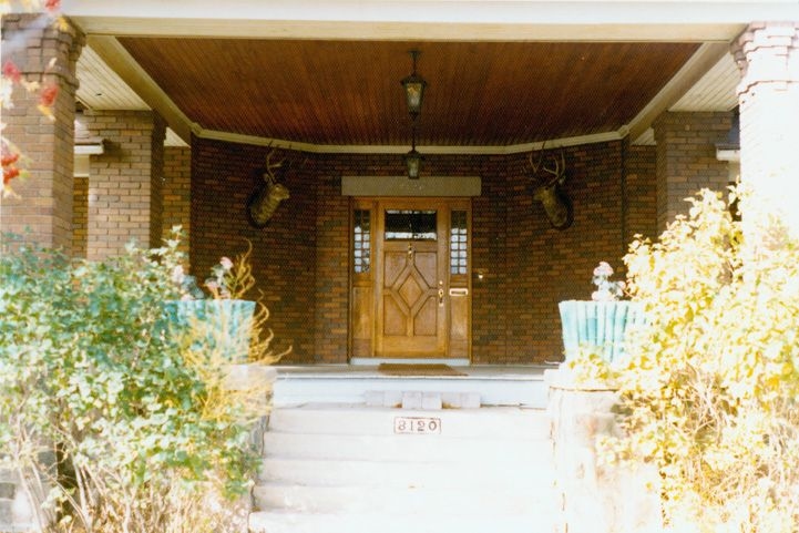 Sheriff Robertson house, 1975, front entry detail. City of Edmonton Archives EA-207-3.