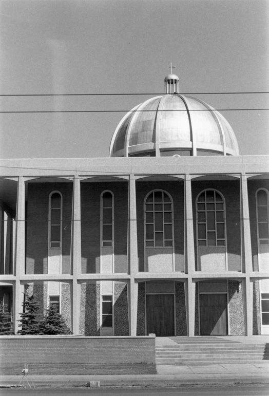 Exterior view of St. Basil Ukrainian Catholic Church in 1976.