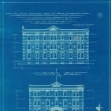 Blueprints of Hecla Block from 1914, depicting architectural plans and design details.