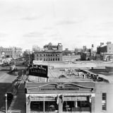 Historic view of Jasper Avenue & 105 Street in Edmonton, circa 1930.