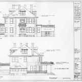 Blueprints showing North and South Elevation of Secord House.