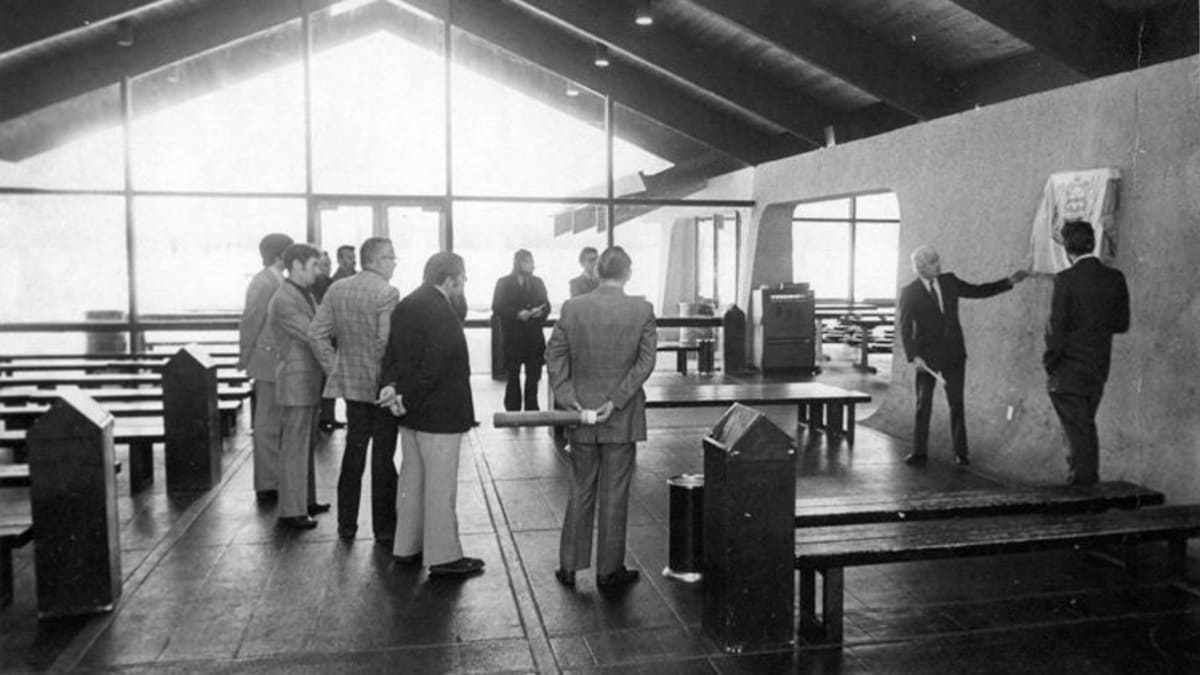 Interior view of the Mayfair Park Pavilion during its dedication ceremony. City of Edmonton Archives EA-20-801.