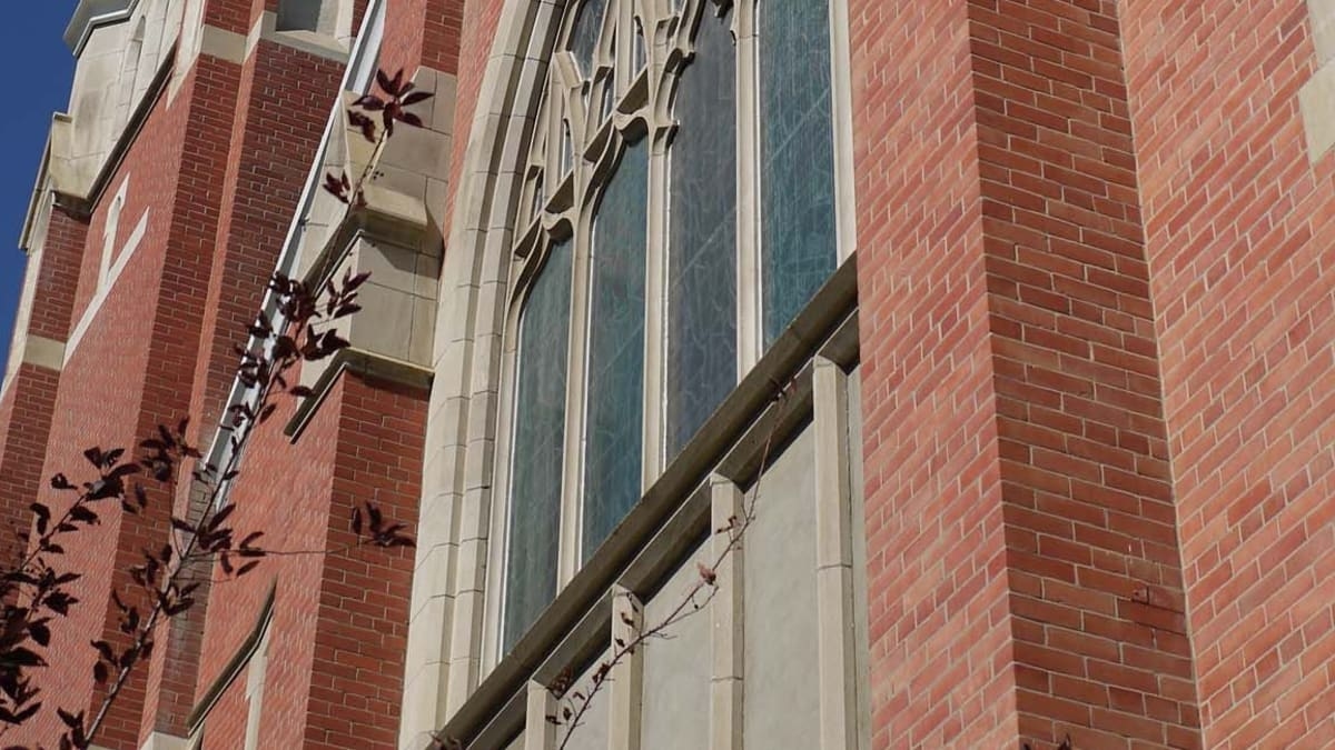 Robertson-Wesley United Church, 2013, front detail. Photo courtesy of Ann Hall.