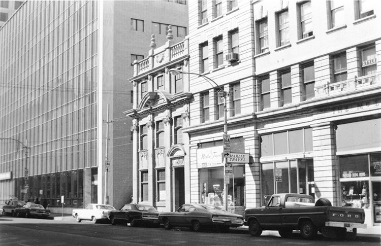 View of the Canada Permanent Building along 100 Street in Edmonton.