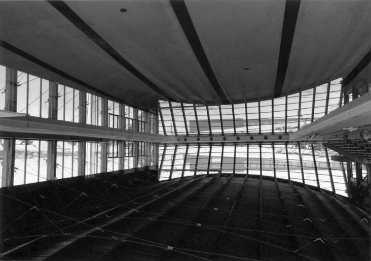 Interior view of the Peter Hemingway Pool, captured in 1970. Image from City of Edmonton Archives.